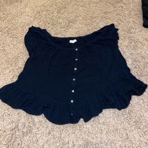 Black off the shoulder shirt